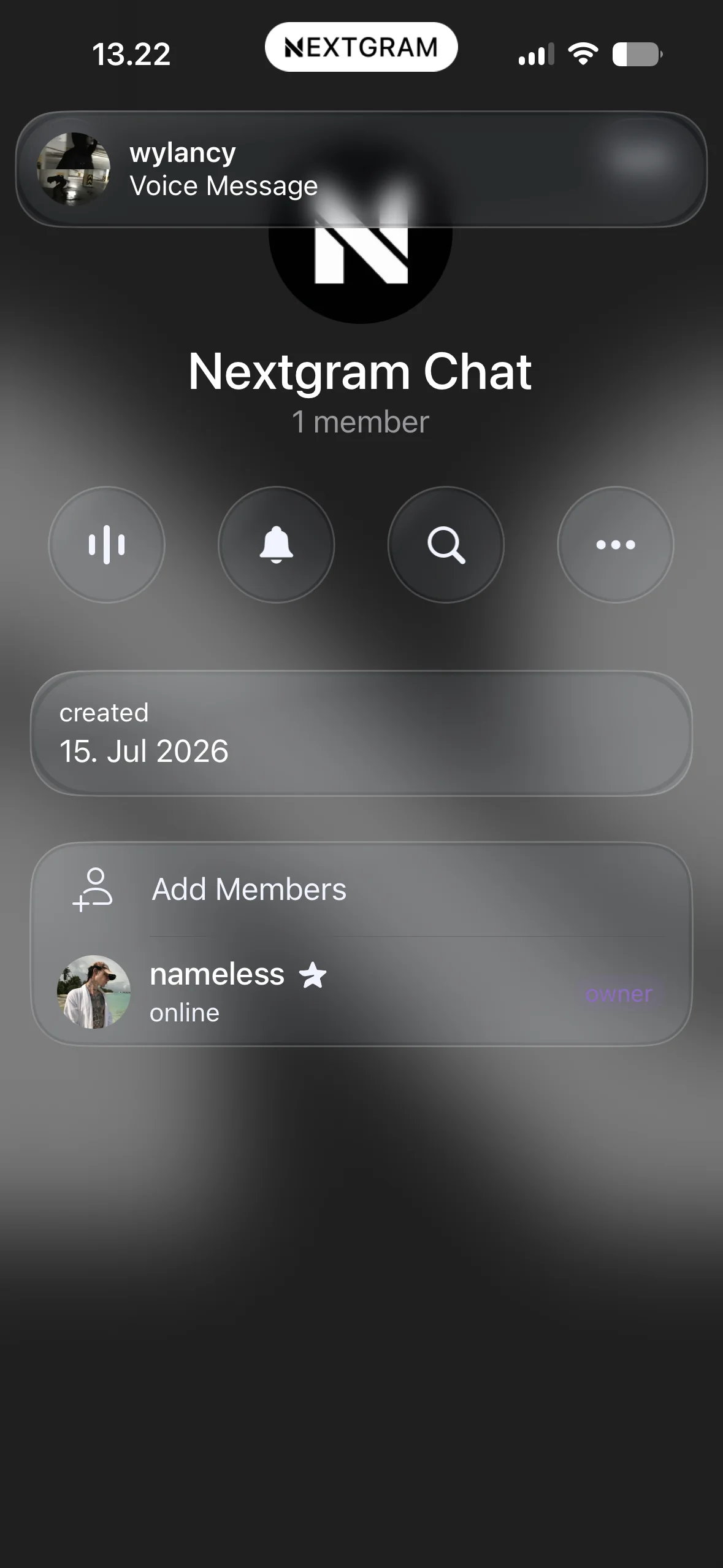 Cold glass chat profile